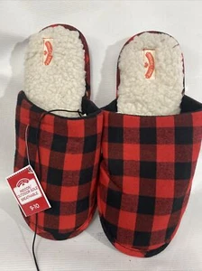 Buffalo Check Slippers Mens 9-10 Sherpa Lined Christmas Clogs Indoor Outdoor New - Picture 1 of 6