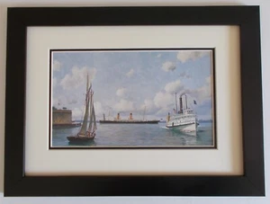 FRAMED SHIPPING PRINT OF LUSITANIA - Picture 1 of 2