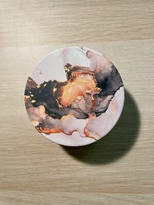 Round Marble Stone Drink Coasters Kitchen Cup - Set of 6 - Picture 1 of 2