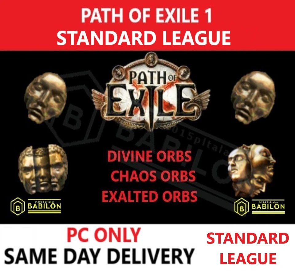 PATH OF EXILE 1  STANDARD LEAGUE POE ✅ PC  ✅ DIVINE ORB - Image 1 of 1