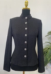 NWT St.John Collection Women’s Charcoal Melange Wool Knit Jacket Size 6, $995 - Picture 1 of 9