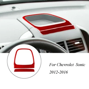 For Chevrolet Sonic Red Carbon Fiber Interior Above Console Storage Cover Trim - Picture 1 of 12