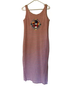 Deborah Laws rot/weiß ärmellos gestreiftes Kleid mit Matrosenmotiv - Gr. L - Bild 1 von 5