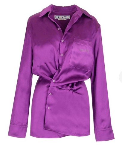 OFF WHITE Abito camicia da duchessa BIANCO SPORCO TAGLIA 10 ORIGINALE CRP £835 #S6