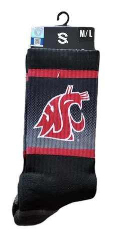 NCAA University of Washington State Cougars Strideline Premium Crew Socks Cover