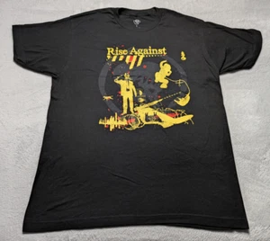 Rise Against Band Tee Large Black Grunge Punk Rock Distressed Graphic T-Shirt - Picture 1 of 3