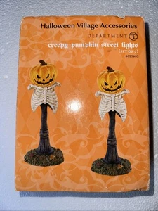 Department 56 Halloween Village Accessories Creepy Pumpkin Street Lights 4025405 - Picture 1 of 20