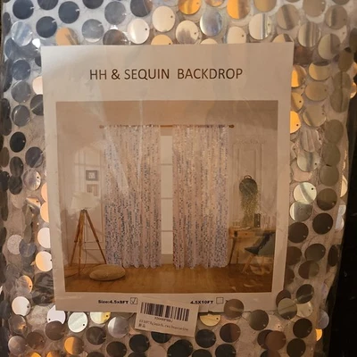 Paneles cortinas cortinas lentejuelas PLATEADAS  Foto 1 de 4