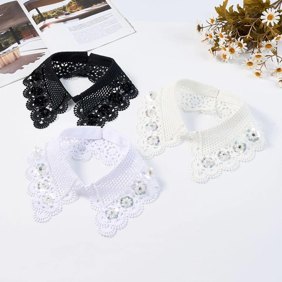 Colletto finto con risvolto Elegante colletto finto per camicetta Abito - Immagine 1 di 1