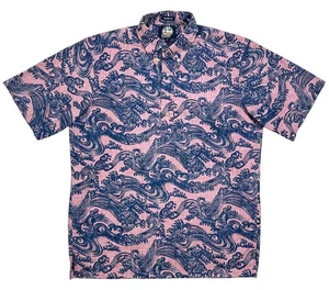 Reyn Spooner Ocean Waves Hawaiian Aloha Kloth Popover Shirt Mens Size M - Picture 1 of 4