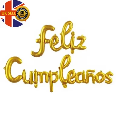 16-Inch Spanish Happy Birthday Foil Balloon Set Birthday Party Decoration Feliz  - Image 1 of 4