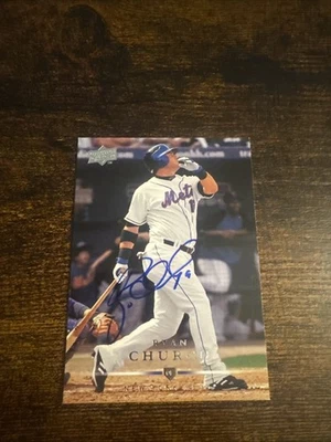 Ryan Church New York Mets 2008 Upper Deck #576 Autograph Signed Card Foto 1 de 4