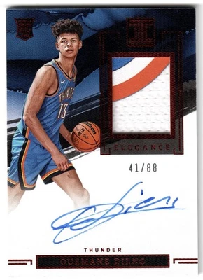 2022-23 Panini Impeccable Ousmane Dieng Elegance Rookie Patch Auto Autograph /88 - Image 1 of 2