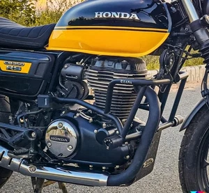 CRASH GUARD WITH SLIDER TEXTURE MATT BLACK FIT FOR HONDA CB350 RS - Picture 1 of 3