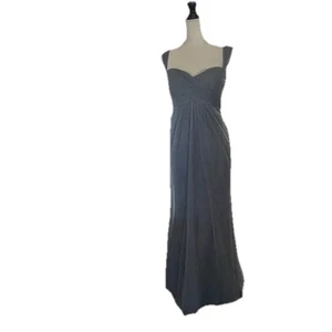 Jenny Yoo Pleated Bust Mesh Overlay Maxi Gown Bridesmaid Prom Formal Size 2 - Picture 1 of 9