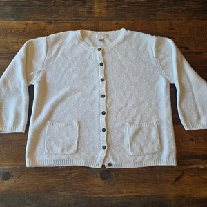 Christopher Banks Button Down Cardigan Pullover Ivory Creme Strick Taschen Damen M - Bild 1 von 7