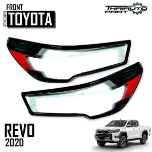 Head Lamp Light Cover Red Matte Black For Toyota Hilux SR5 MK3 Pickup 20-24 - Picture 1 of 6