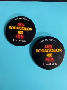 2 Vintage "New Kodacolor 400 Film" 2.5" Round Button Pin Badge Photography kodak - Picture 1 of 2