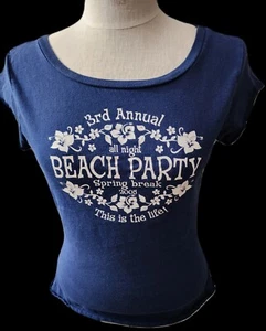 No Boundaries Vintage Beach Party Blue Sprin Break Large Juniors 11-13 - Picture 1 of 6