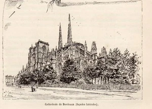 IMAGE1892 ENGRAVING 33 BORDEAUX CATHEDRALE - Bild 1 von 1