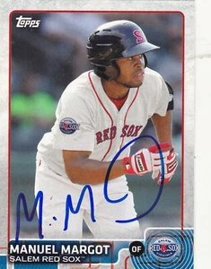 MANNY MANUEL MARGOT SALEM RED SOX SIGNED CARD SAN DIEGO PADRES TAMPA BAY RAYS - Picture 1 of 1