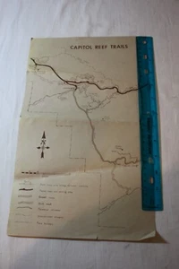 Mapa de recuerdo vintage de Capital Reef Trails Utah - Imagen 1 de 8