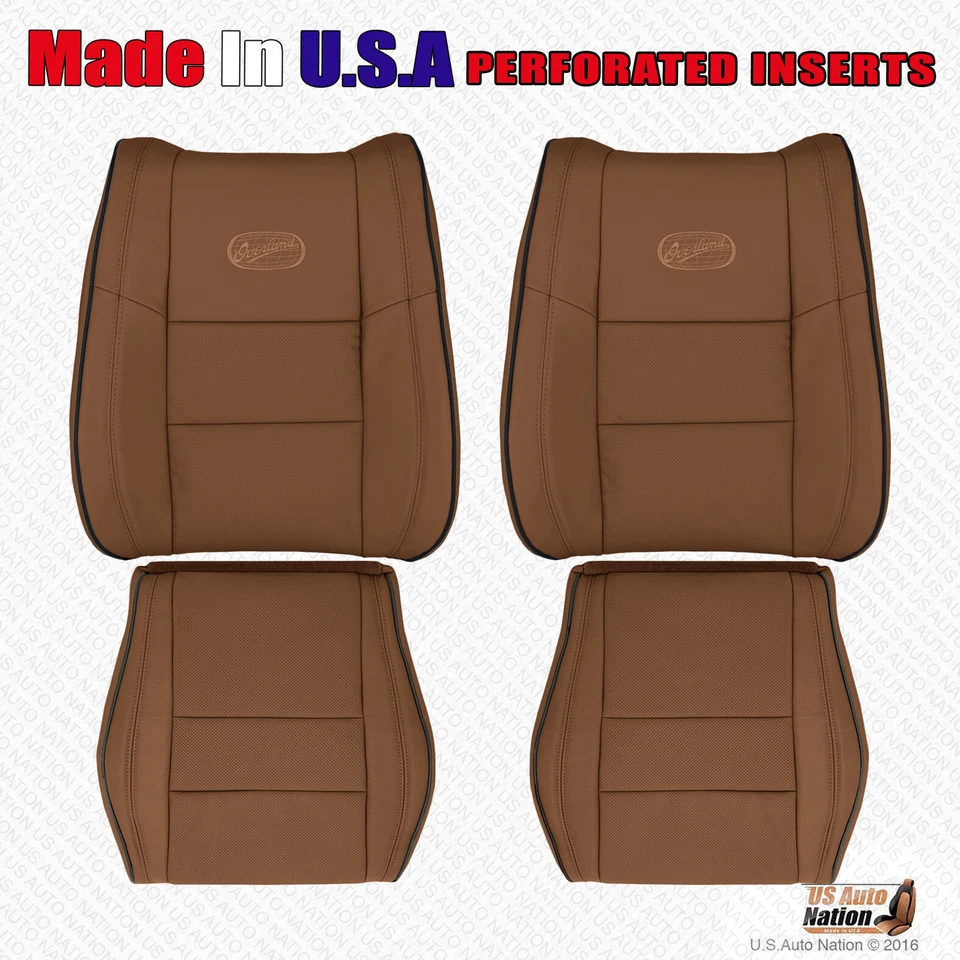 2011 -2020 For Jeep Grand Cherokee OVERLAND Driver Passenger Leather Cover Brown - Image 1 of 1