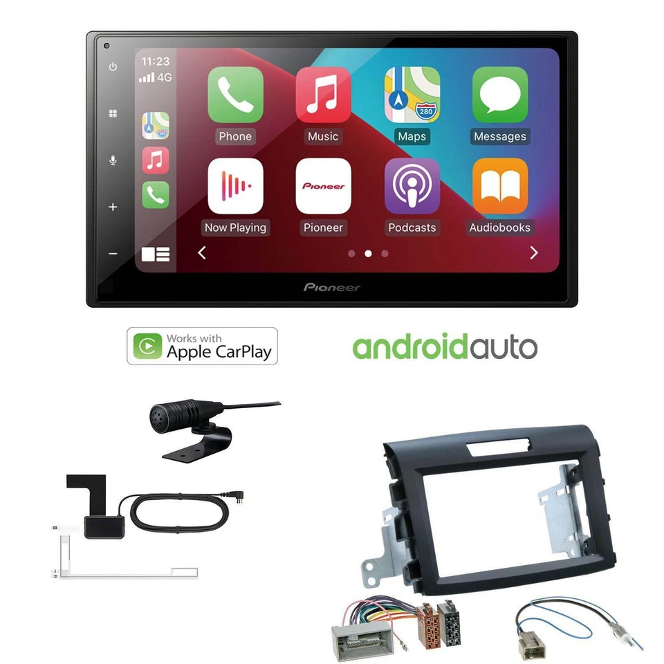 Pioneer Autoradio Apple CarPlay Bluetooth für Honda CR-V IV Rubbertouch