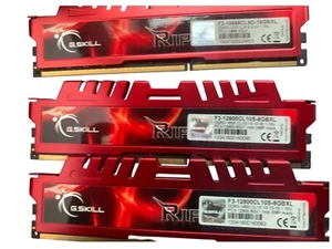 G.SKILL Ripjaws DDR3 Desktop RAM Kit F3-12800CL9-4GBRL 3x 4GB Modules - Picture 1 of 3