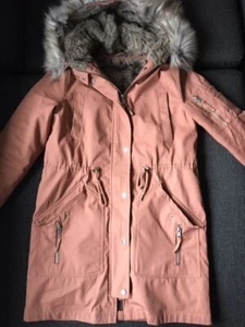 Asos Parka mit Kapuze und Fellimitat altrosa Gr. 38 - Bild 1 von 12