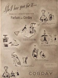 1947 Original Esquire Publicidad Artística Corday Perfumes Fragancias - Imagen 1 de 1