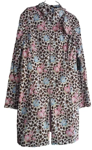 NWT Danny & Nicole New York Dress Coat Floral Leopard Size 16 Pink Large - Picture 1 of 12
