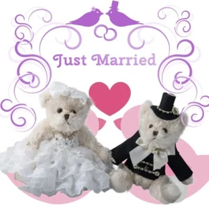 R.B.A. Produkte: Hochzeitsbären neu mit Bank Brautpaar - Bild 1 von 7