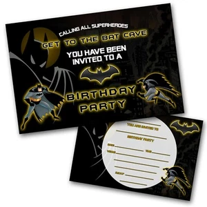 Batman Invitations Birthday Party Invites & Envelopes (WRITE ON) - Picture 1 of 1