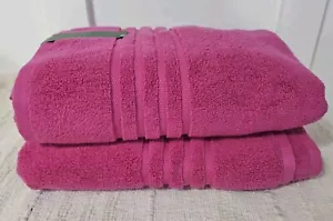 NUOVO! Asciugamano da bagno Kate Spade tinta unita ROSA CALDO SET 2 PEZZI cotone OEKO TEX 30" x 56" - Foto 1 di 5