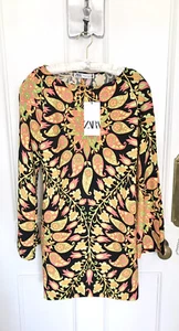 Zara Multicoloured Print Mini Dress With Open Back M BNWT RRP £49.99 LAST ONE - Picture 1 of 12