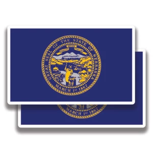 NEBRASKA STATE FLAG DECAL 2 Stickers Bogo For Car Bumper Truck 4x4 2 For 1 - Picture 1 of 1