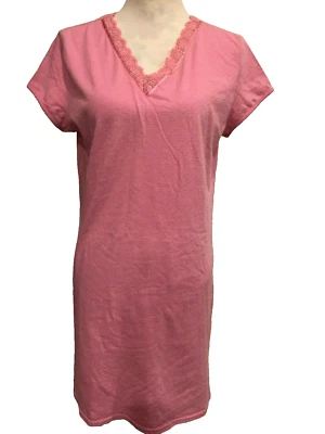 Camiseta de dormir Sonoma, mediana, manga corta, ribete de encaje, elástica, algodón y poliéster Foto 1 de 4