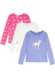 Mädchen-T-Shirt mit langen Ärmeln im 3 er Pack Gr.140/146 NEU -9250 - Bild 1 von 1