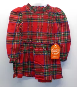 Wonder Nation Holiday Toddler Girls Red Plaid Dress Size 12 Month NWT - Picture 1 of 4