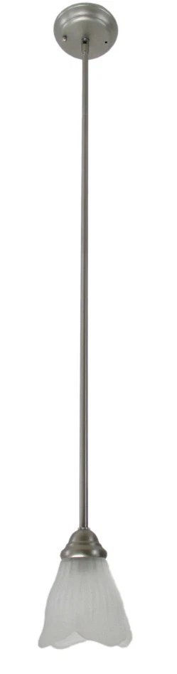 Pewter Pendant Light With Frosted Tulip Glass - Image 1 of 1