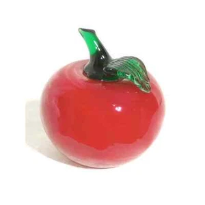 Hand blown Glass Apple Red green paperweight knowledge teacher - Picture 1 of 4