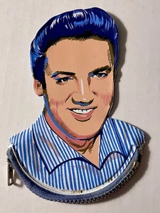 Elvis Presley 1960’s Blue Zipper Purse - of Elvis’ Face/ Wearing Blue Shirt - Bild 1 von 2