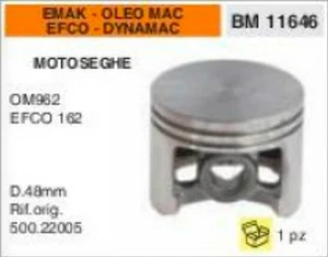 50022005 PISTONE MOTOSEGA EMAK EFCO 162 DYNAMAC OLEO MAC 962 OM962 Ø 48mm  - Picture 1 of 1