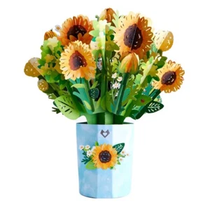 Tarjeta Love Pop 3D - Ramo de flores de girasol - Imagen 1 de 5