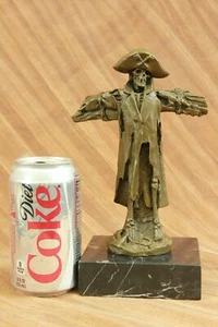 Skeleton Pirate Skull Head Dagger Real Bronze Gothic Punk Pop Art Deco Figurine - Picture 1 of 12