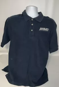 Harley Davidson Mens Blue Polo Embroidered Logo Shirt Medium - Picture 1 of 6