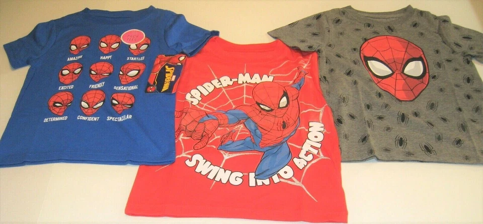 Spider-Man Set of Three Different Marvel Superhero T-Shirts New! Boys Size 4T - Image 1 of 1