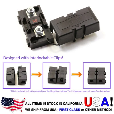 Premium MIDI Fuse Holder with 50A midifuse 50 amp 32V DC Time Delay Clip - Image 1 of 4