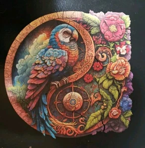 Rompecabezas de madera de loro 134 piezas. con capricho 11" x 11" A3 completo Ying Yang B5 - Imagen 1 de 3